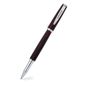 Edinburgh Collection Forth Bridge Red Rollerball Pen Wooden Barrel & Chrome Trim