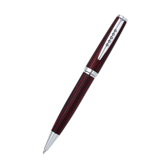 Edinburgh Collection Forth Bridge Red Ballpoint Pen Wooden Barrel & Chrome Trim