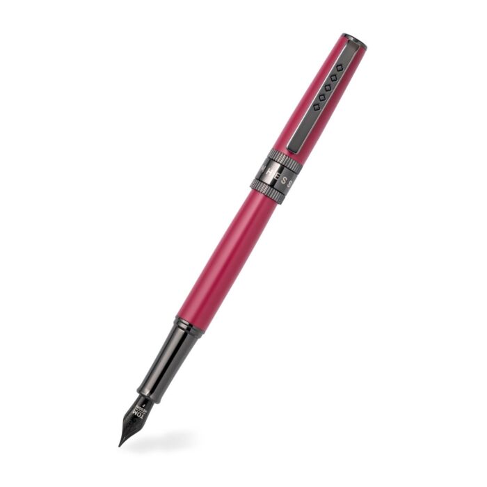 Rebel Collection Jewellers Rouge Fountain Pen Gunmetal Trim & Black PVD Fine Nib