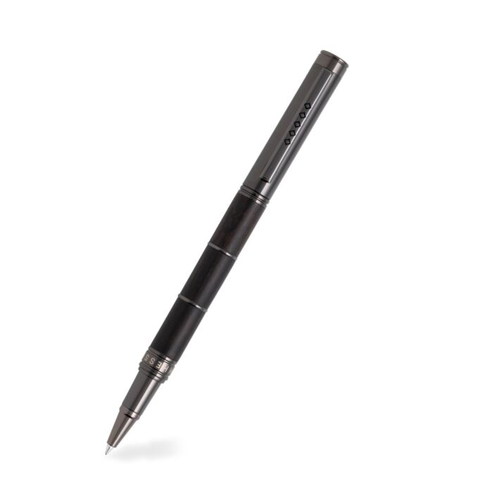 Tom Hessin Revolution Collection Charcoal Rollerball Pen with Wooden Barrel & Gunmetal Trim